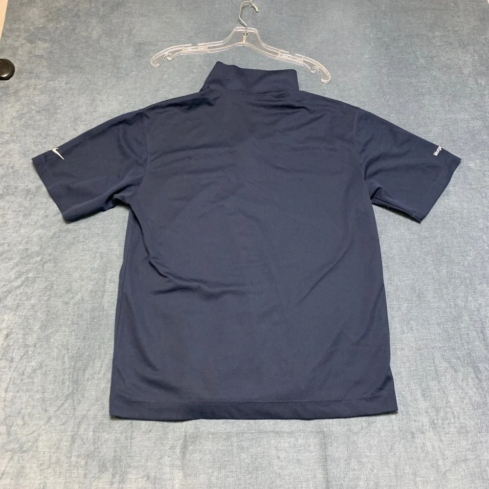 Nike Dri-Fit Polo Shirt Mens Medium Navy Blue Logo Short Sleeve Golf Performance